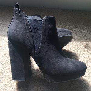 Black suede booties